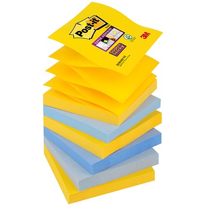 Post-it Super Sticky Z-Notes, 76x76mm, New York, Pack of 6 x 90 Notes