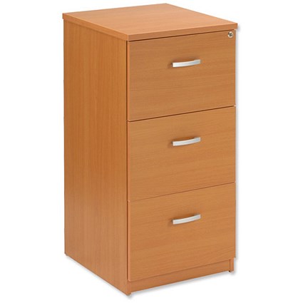 Trexus Plus Filing Cabinet 3 Drawers Fully Lockable Anti-Tilt W476xD598xH1018mm Beech