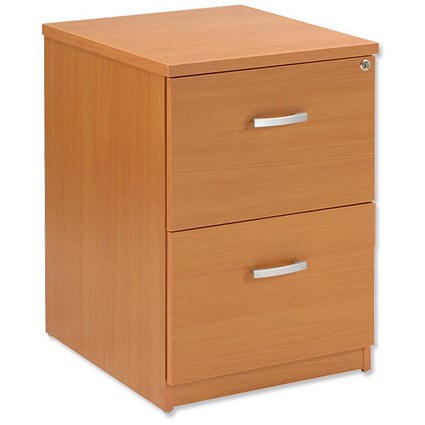 Trexus Plus Filing Cabinet 2 Drawers Fully Lockable Anti-Tilt W476xD598xH725mm Beech