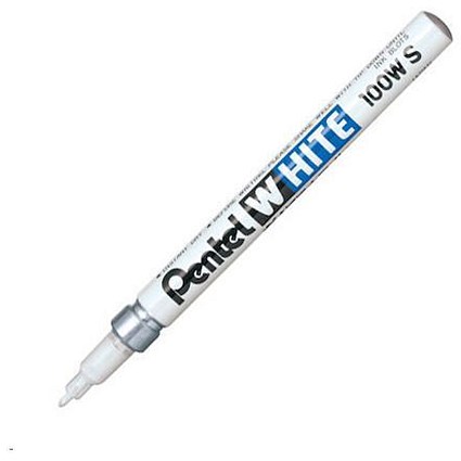 Pentel Permanent Marker Valve Controlled Fine Bullet 2.0mm Tip 1mm Line White Ink [Pack 12]