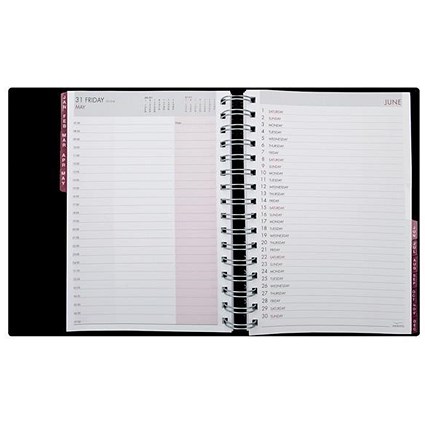 Collins Leadership Appointment Diary / Day to a Page / A5 / Black