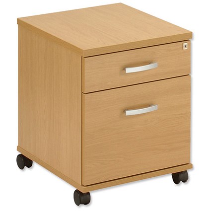 Trexus Plus Mobile Filing Pedestal 2 Drawers W405xD514xH527mm Oak