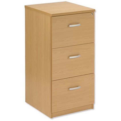 Trexus Plus Filing Cabinet 3 Drawers Fully Lockable Anti-Tilt W476xD598xH1018mm Oak