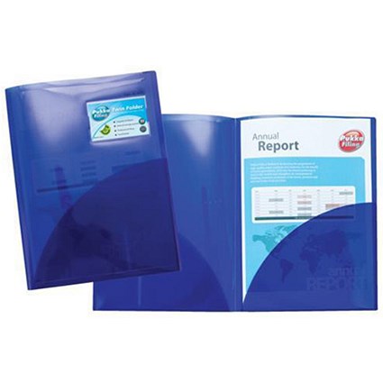 Concord A4 Twinfile Presentation Folders, Blue, Pack of 5