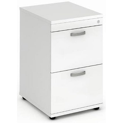 Trexus Foolscap Filing Cabinet, 2-Drawer, White