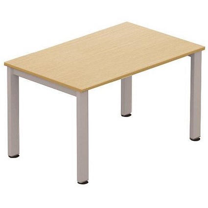 Sonix Rectangular Meeting Table / Silver Legs / 1200mm / Oak