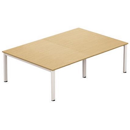 Sonix Meeting Table / White Legs / 2400mm / Oak