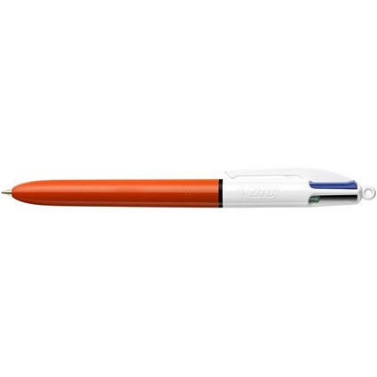 Bic 4-Colour Ball Pen Blue Black Red Green, Fine, Pack of 12