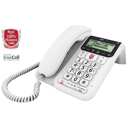BT Decor 2600 Telephone Answering Machine with Nuisance Call Block Feature White Ref 83154