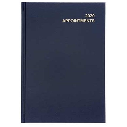 5 Star 2020 Appointment Diary, Day to a Page, A5, Blue