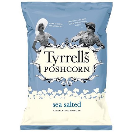 Tyrells Sea Salted Popcorn, 70g, Pack of 12