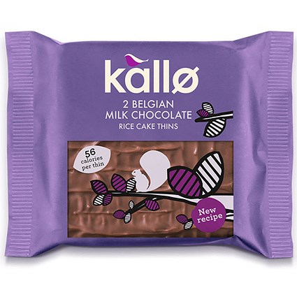 Kallo Gluten-free Milk Chocolate Rice Cake Thins - Pack of 21