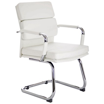 Adroit Advocate Leather Visitor Chair - White