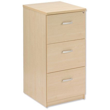 Trexus Plus Filing Cabinet 3 Drawers Fully Lockable Anti-Tilt W476xD598xH1018mm Maple