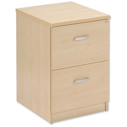 Trexus Plus Filing Cabinet 2 Drawers Fully Lockable Anti-Tilt W476xD598xH725mm Maple