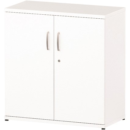 Trexus Low Office Cupboard, 1 Shelf, 800mm High, White