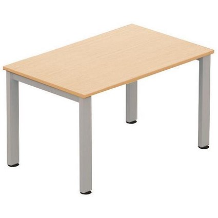 Sonix Rectangular Meeting Table / Silver Legs / 1200mm / Maple