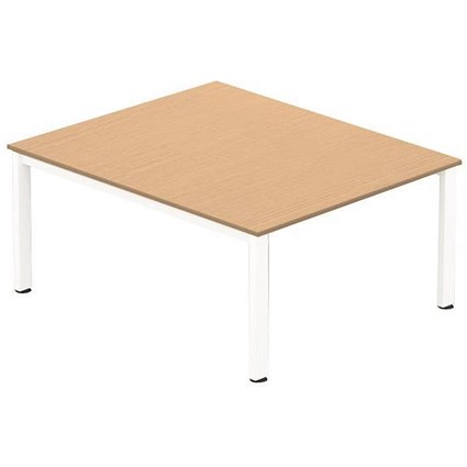 Sonix Meeting Table / White Legs / 1200mm / Beech