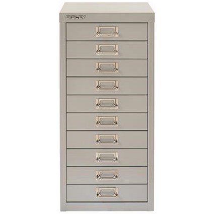 Bisley SoHo 10 drawer Cabinet - Silver