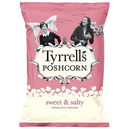 Tyrells Sweet & Salted Popcorn, 80g, Pack of 12