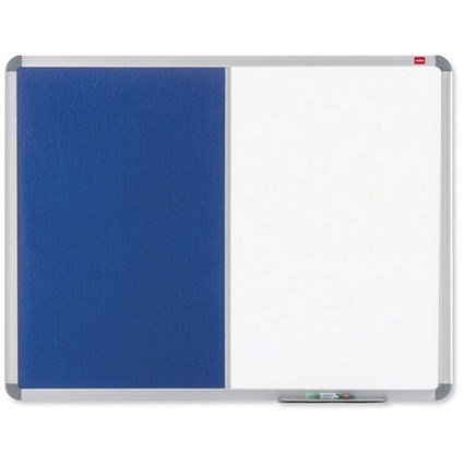 Nobo Euro Plus Combi Noticeboard Pin Felt and Drywipe W924xH615mm Blue and White