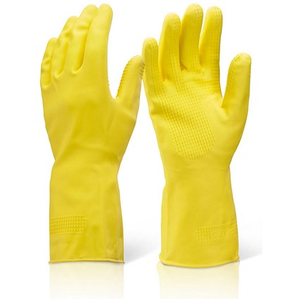 Click 2000 Household Gloves, Heavy Weight, Small, Yellow, Pack of 10