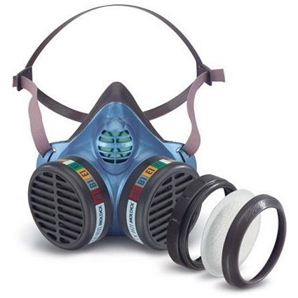 Moldex ABEK1P3 Half Mask with Replaceable Particulate Filters - Blue