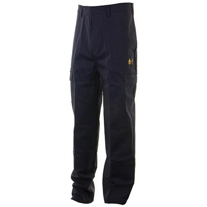 Click Fire Retardant Trousers, Anti-static, Size 30-Tall, Navy Blue