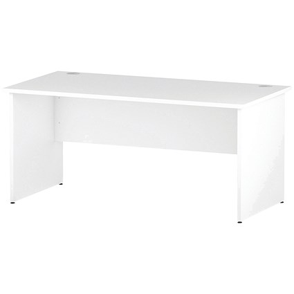 Trexus 1600mm Rectangular Desk, Panel Legs, White