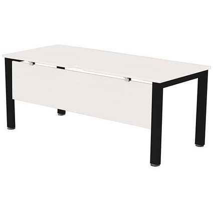 Sonix 1600mm Rectangular Desk / Black Legs / White