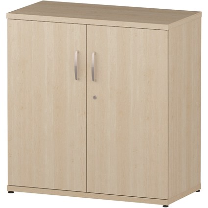 Trexus Low Office Cupboard, 1 Shelf, 800mm High, Maple Trexus Low Office Cupboard, 1 Shelf, 800mm High, Maple