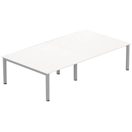 Sonix Meeting Table / Silver Legs / 2800mm / White