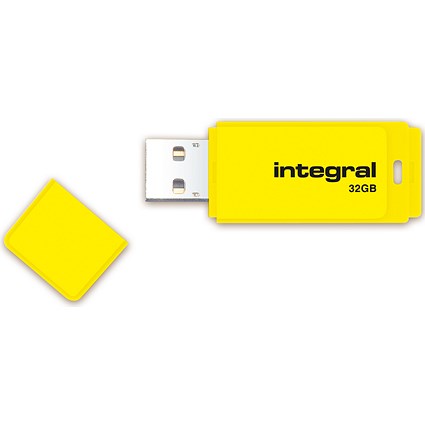 Integral Neon 2.0 USB Drive, 32GB, Yellow
