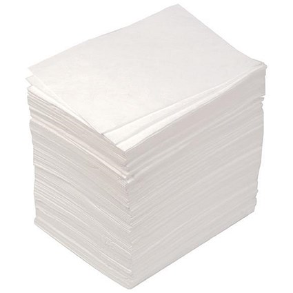 JSP Chemical Cleaning Pads Oil Only Pad Absorbent Meltblown Polypropylene Ref PJQ002-500-000 [Pack 100]