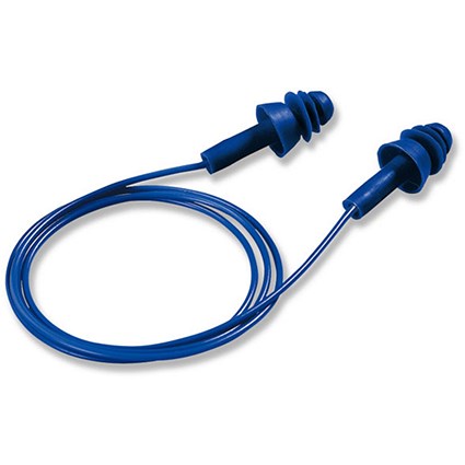 Uvex Whisper Plus Detect Ear Plug, Easy Clean, Blue, Pack of 50