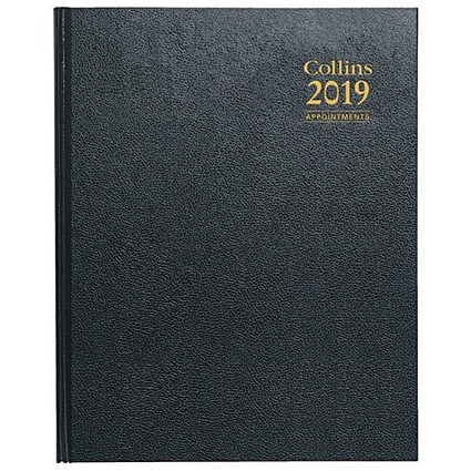 Collins 2019 Appointments Diary / Week To View / Quarto / Black