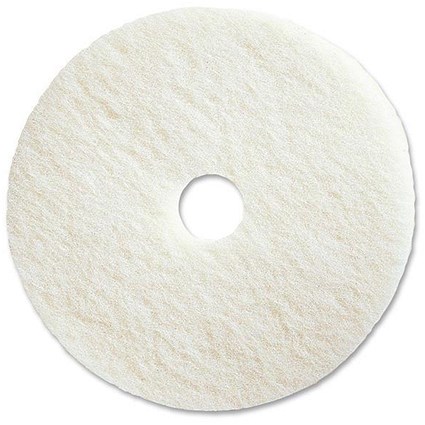 Maxima 17in Floor Polish Pads, White, Pack of 5