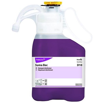 Suma Bac Super Concentrated Liquid Sanitiser, Detergent, 1.4 Litres, Pack of 2
