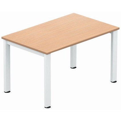 Sonix Rectangular Meeting Table / White Legs / 1200mm / Beech