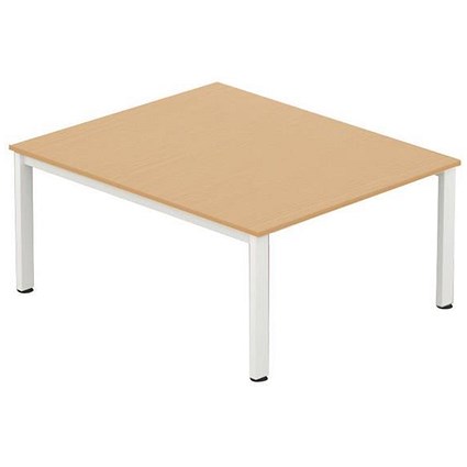 Sonix Meeting Table / White Legs / 1200mm / Maple