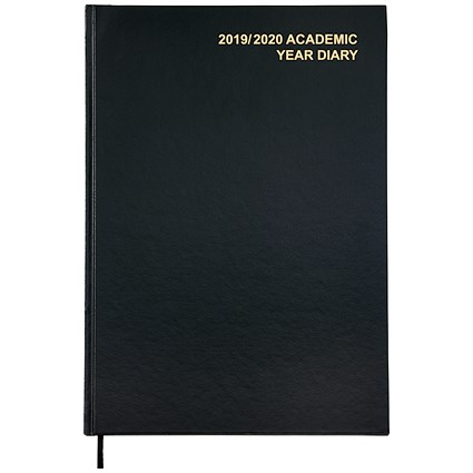 5 Star 2019/20 Academic Diary, Week to View, A4, Black