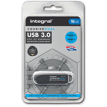 Integral Courier Dual USB 3.0 FIPS 197 16GB