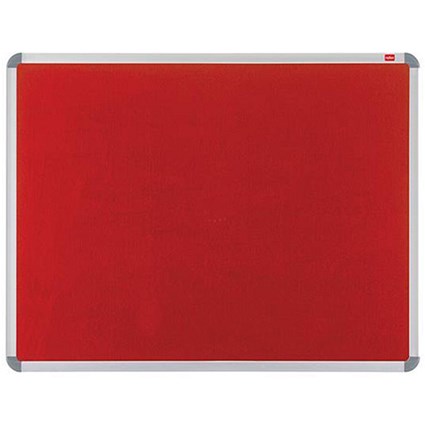 Nobo Euro Plus Noticeboard / Aluminium Frame / W1226xH918mm / Red