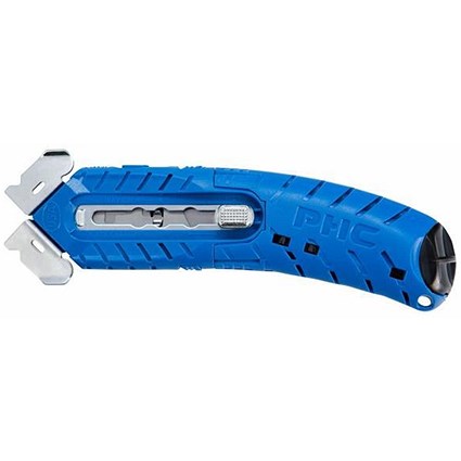 Pacific Handy Cutter Safety Cutter, Ambidextrous with Tape Splitter, Blue