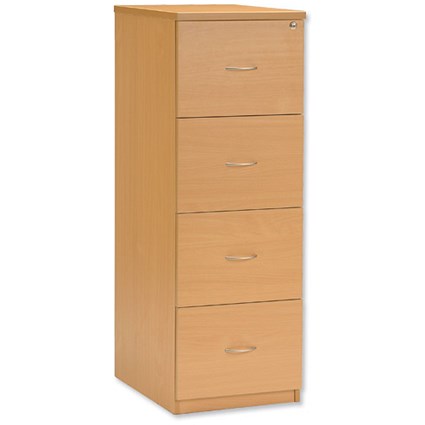 Influx Filing Cabinet 4 Drawers Foolscap W500xD600xH1335mm Beech