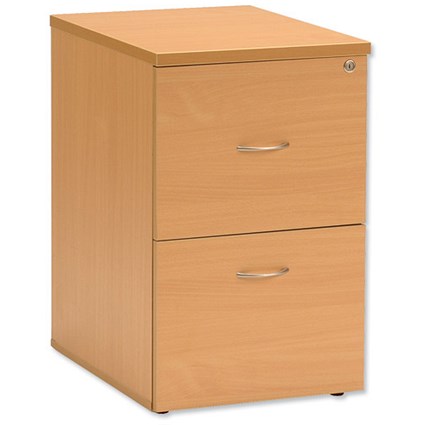Influx Pedestal Filing Cabinet 2 Drawers Foolscap W500xD600xH720mm Beech