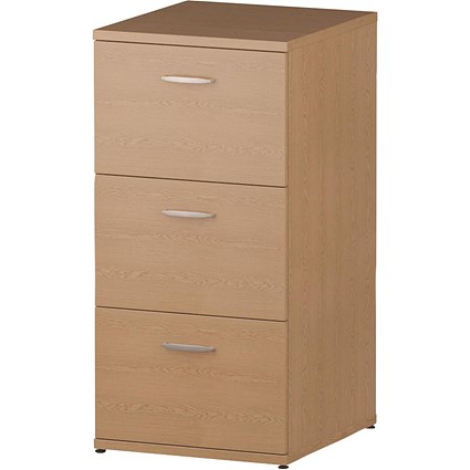 Trexus Foolscap Filing Cabinet, 3-Drawer, Oak