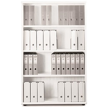 Sonix Medium Tall Bookcase / 3 Shelves / 1600mm High / White
