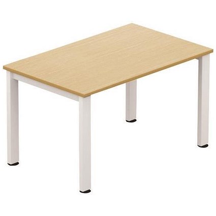 Sonix Rectangular Meeting Table / White Legs / 1200mm / Oak