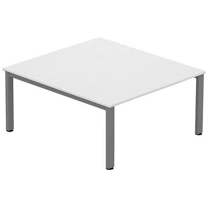 Sonix Meeting Table / Silver Legs / 1400mm / White